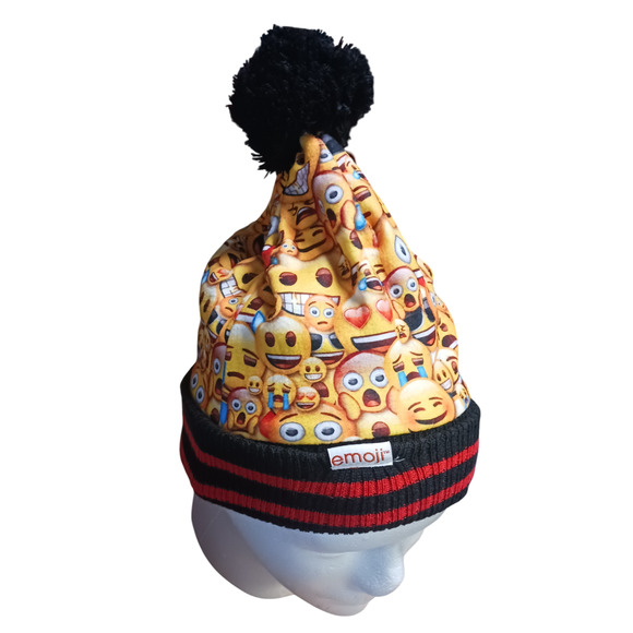 Emoji Unisex Beanie Knit Pom Pom Winter Hat One Size New - Picture 15 of 16